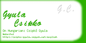 gyula csipko business card